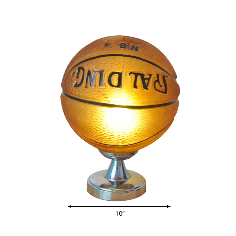 Sportstijl basketbalbureaulamp Eén licht glazen tafellamp met insteeksnoer voor kinderkamer Clearhalo