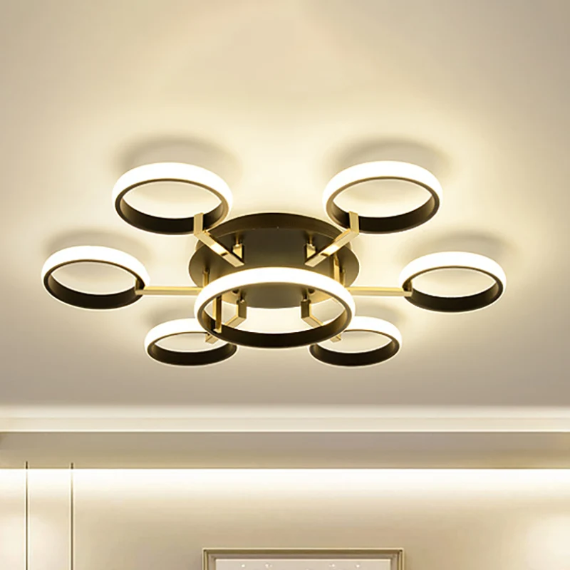 Sputnik Inbouwplafond Modern Acryl 7/9 Lichten Woonkamer Geïntegreerde LED-plafondverlichting zwart Clearhalo