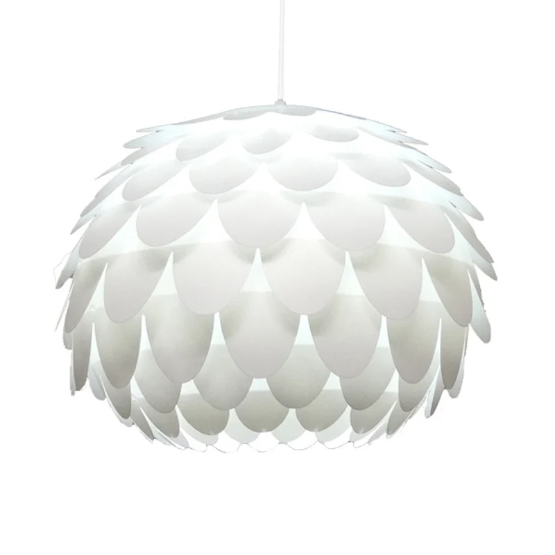 Squama hanglamp Arc Deco kunststof 1 licht wit plafond hanglamp voor slaapkamer, 12"/16" breed Clearhalo