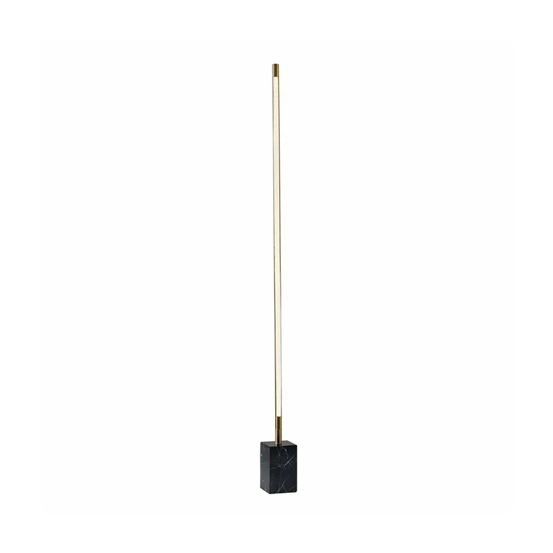 Staafvormige LED-vloerlamp Eenvoud Marmer Zwart/Goud Vloerstaande lamp voor woonkamer Clearhalo
