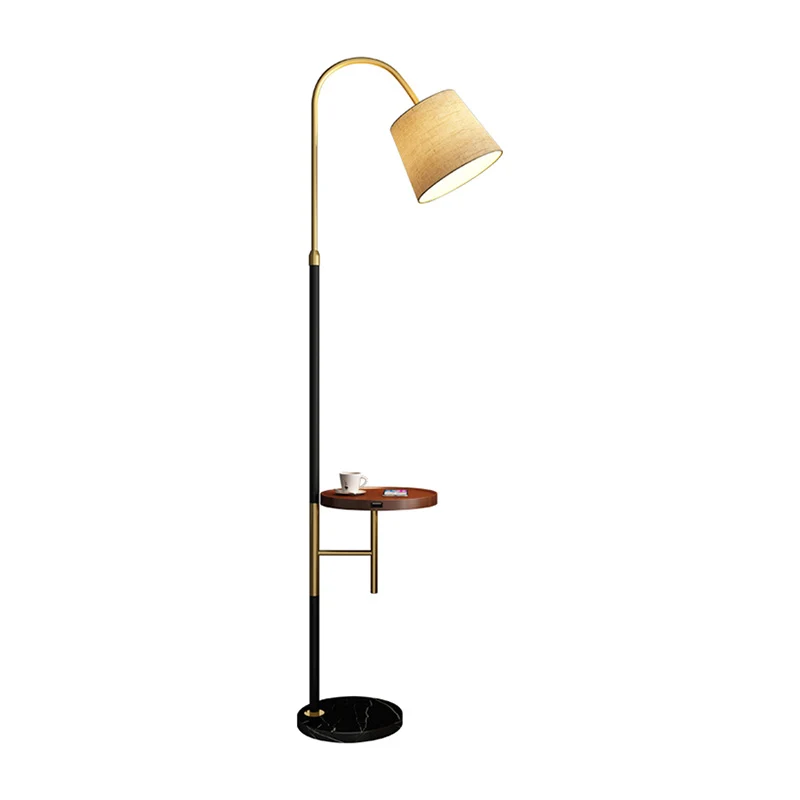 Staande lamp met één lamp, traditioneel taps toelopende vorm, staande lamp van stof met blad, zwart Clearhalo