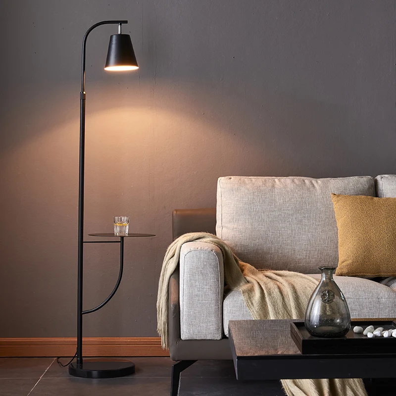 Staande lamp met metalen bel, Scandinavische stijl, 1 kop, woonkamervloerverlichting met marmeren voet Clearhalo