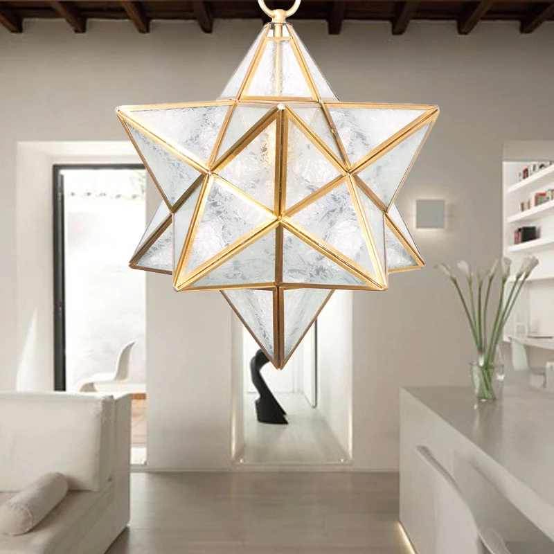 Ster hanglamp modernisme wit/opaal matglas 1 kop hanglampset voor woonkamer Clearhalo