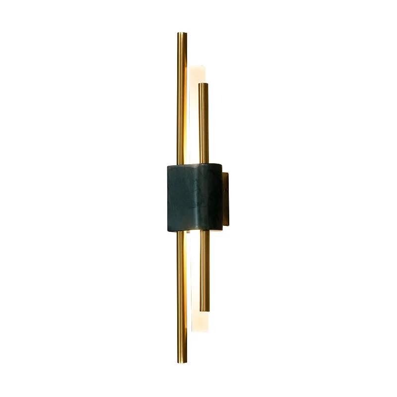 Stick Wandkandelaar Licht Simplistisch Acryl Groen LED Wandmontage Licht met Marmeren Decor Clearhalo