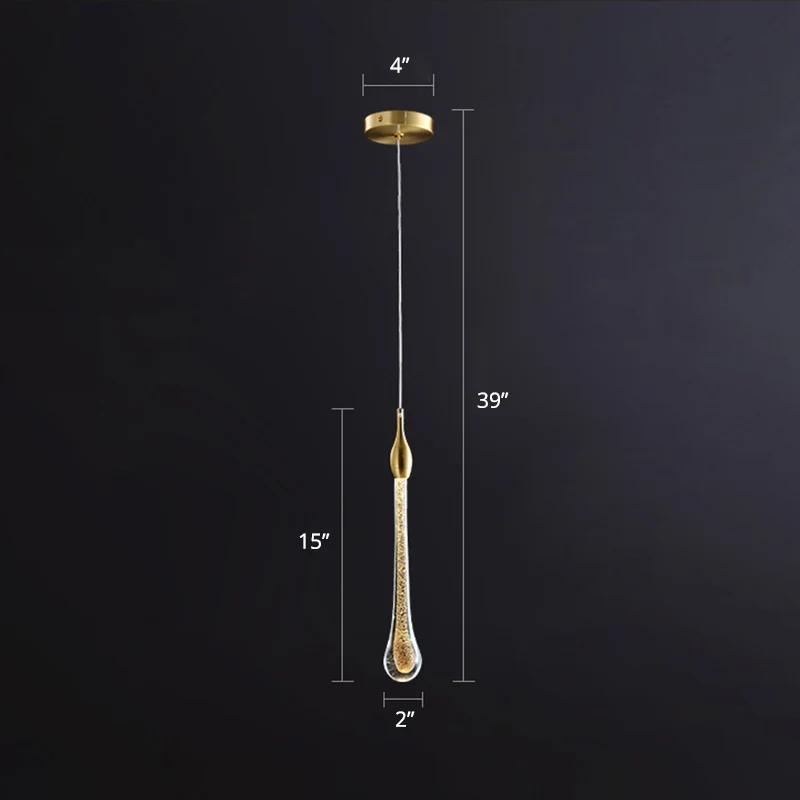 Stijlvolle moderne druppelvormige plafondhanglamp Kristallen woonkamer LED-hanglamp goud Clearhalo