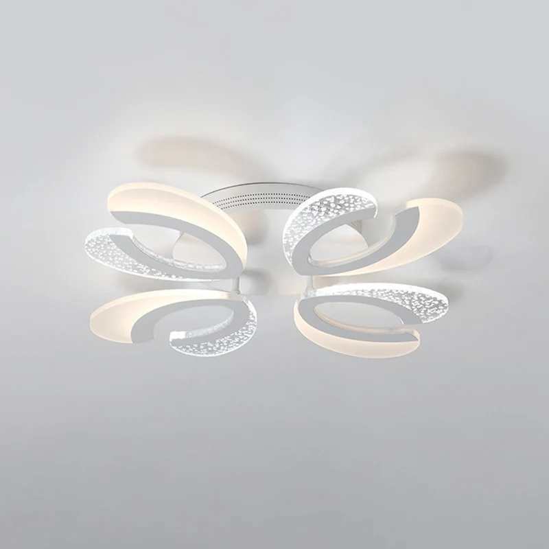Stijlvolle moderne plafondlamp met 4/6/12 lampen Wit koraal LED semi-inbouwlicht met acrylkap warm/wit licht Clearhalo