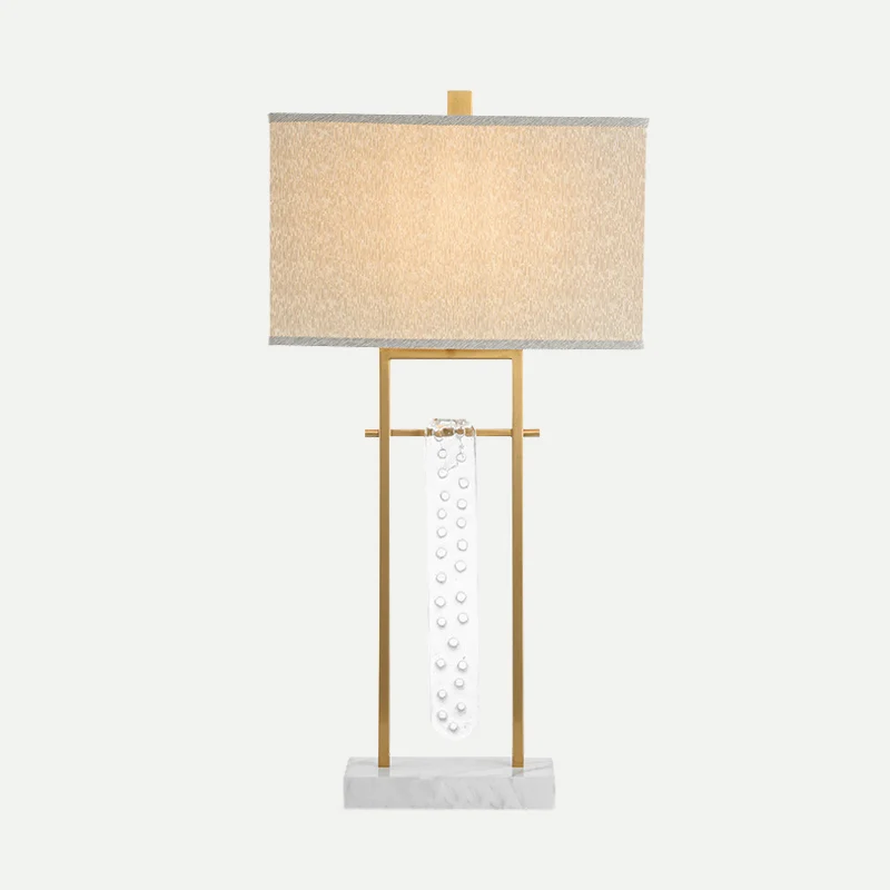 Stoffen rechthoek Taakverlichting Modernisme 1 kops gouden leeslamp met marmeren voet Clearhalo