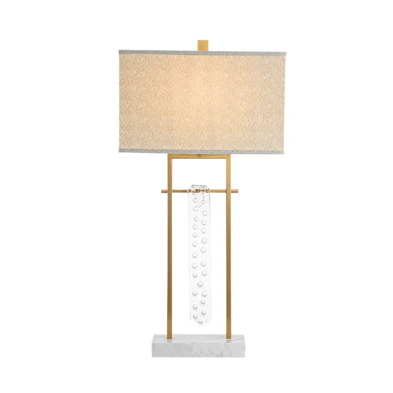 Stoffen rechthoek Taakverlichting Modernisme 1 kops gouden leeslamp met marmeren voet Clearhalo