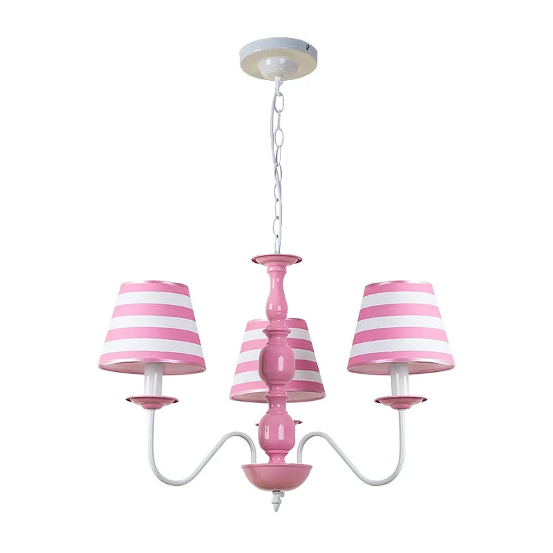Stoffen streep schaduw hanglamp restaurant Scandinavische stijl kroonluchter roze Clearhalo
