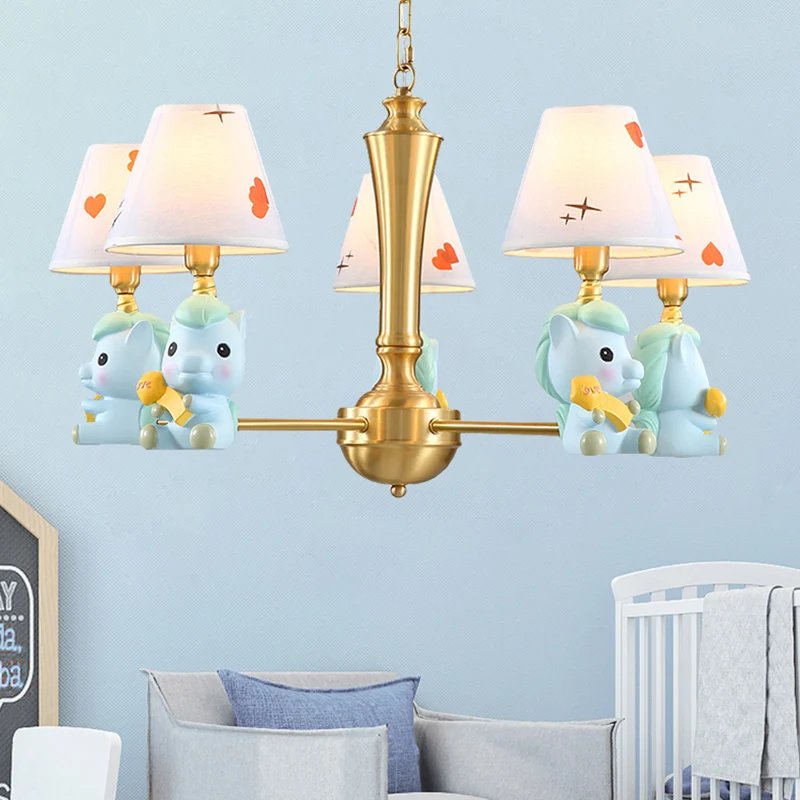 Stoffen taps toelopende schaduw hangende plafondlamp Noordse hangende verlichtingsarmaturen voor slaapkamer Clearhalo