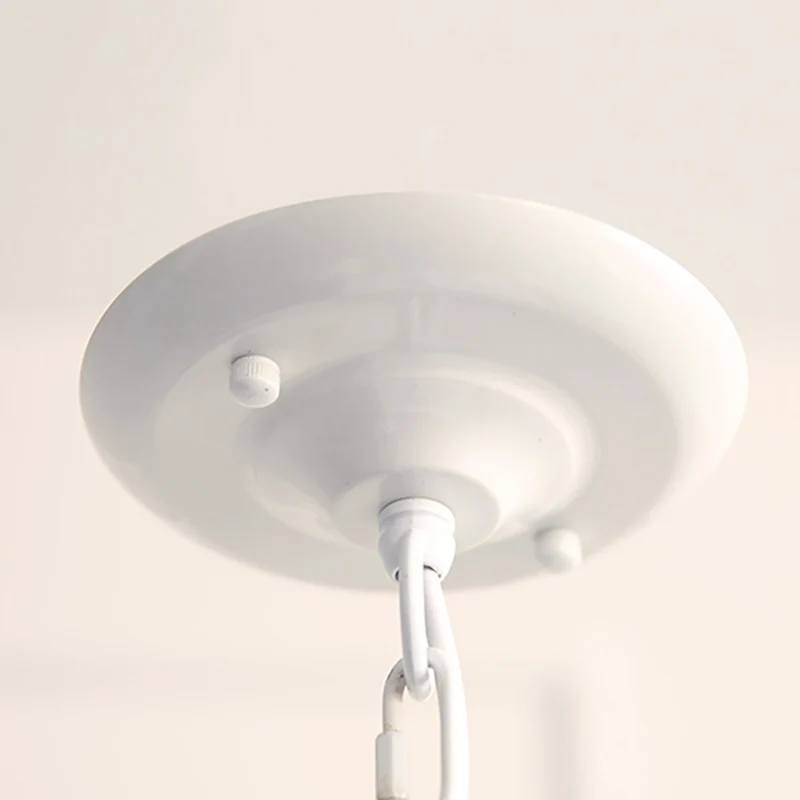 Stoffen toren hanglamp 3-kops antieke stijlvolle kroonluchter beige voor restaurant Clearhalo