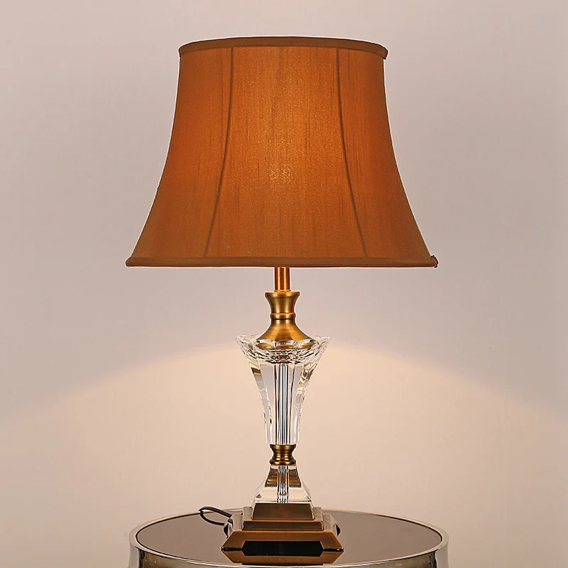 Stoffen Wide Flare Task Lighting Moderne 1-kops nachttafellamp bruin voor nachtkastje Clearhalo