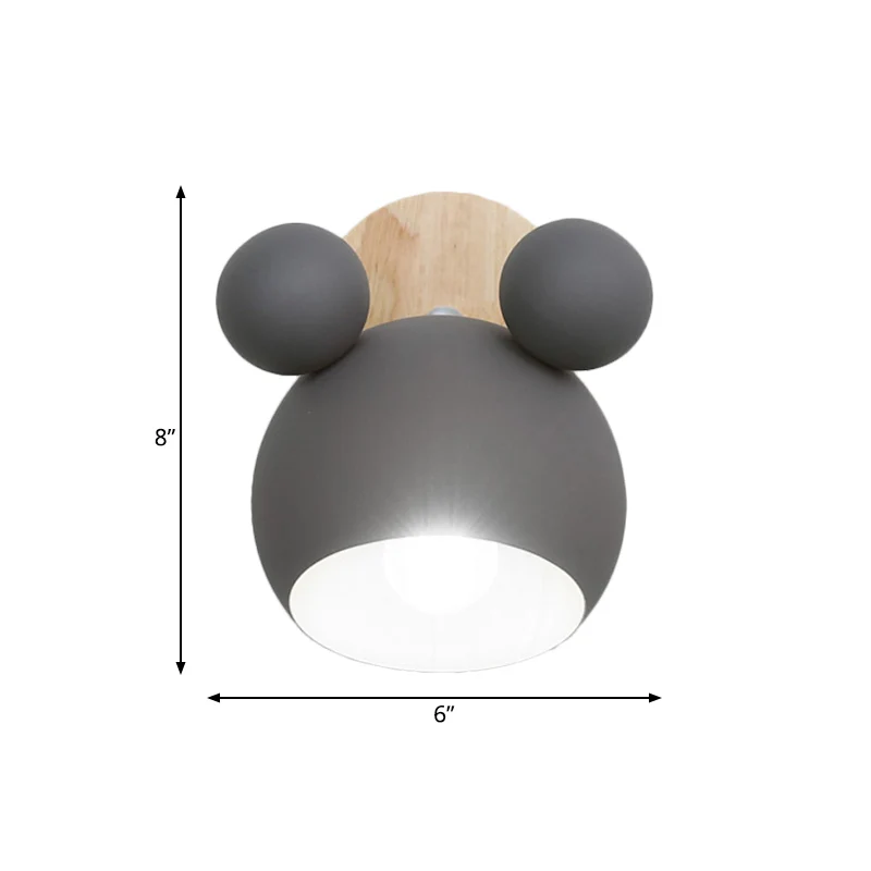 Studeerkamer Mouse wandkandelaar aluminium 1 kop grijze wandlamp Scandinavische stijl Clearhalo