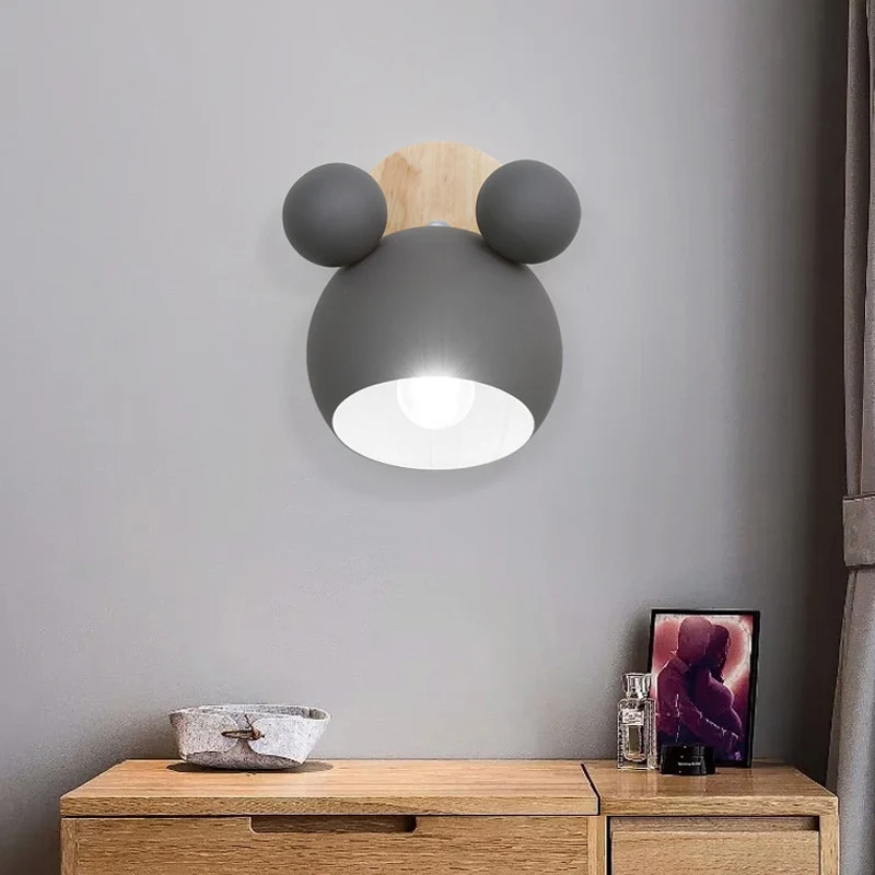 Studeerkamer Mouse wandkandelaar aluminium 1 kop grijze wandlamp Scandinavische stijl Clearhalo