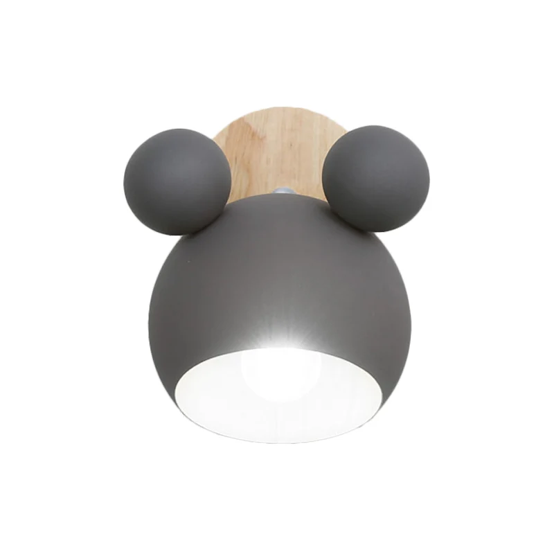 Studeerkamer Mouse wandkandelaar aluminium 1 kop grijze wandlamp Scandinavische stijl Clearhalo