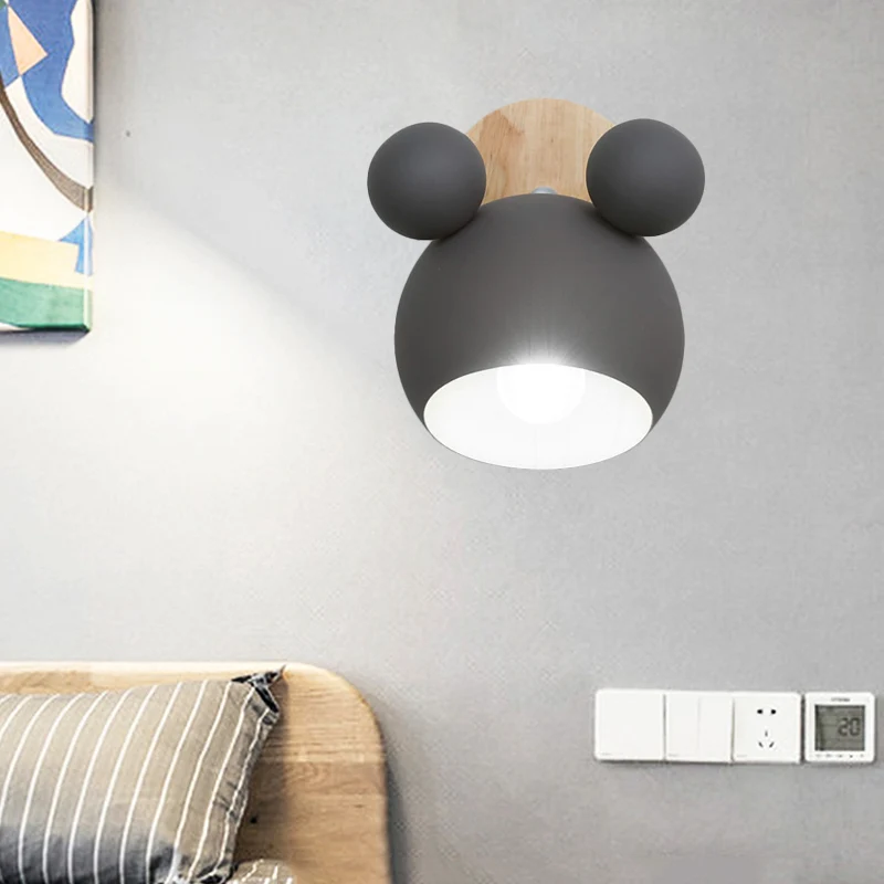 Studeerkamer Mouse wandkandelaar aluminium 1 kop grijze wandlamp Scandinavische stijl Clearhalo