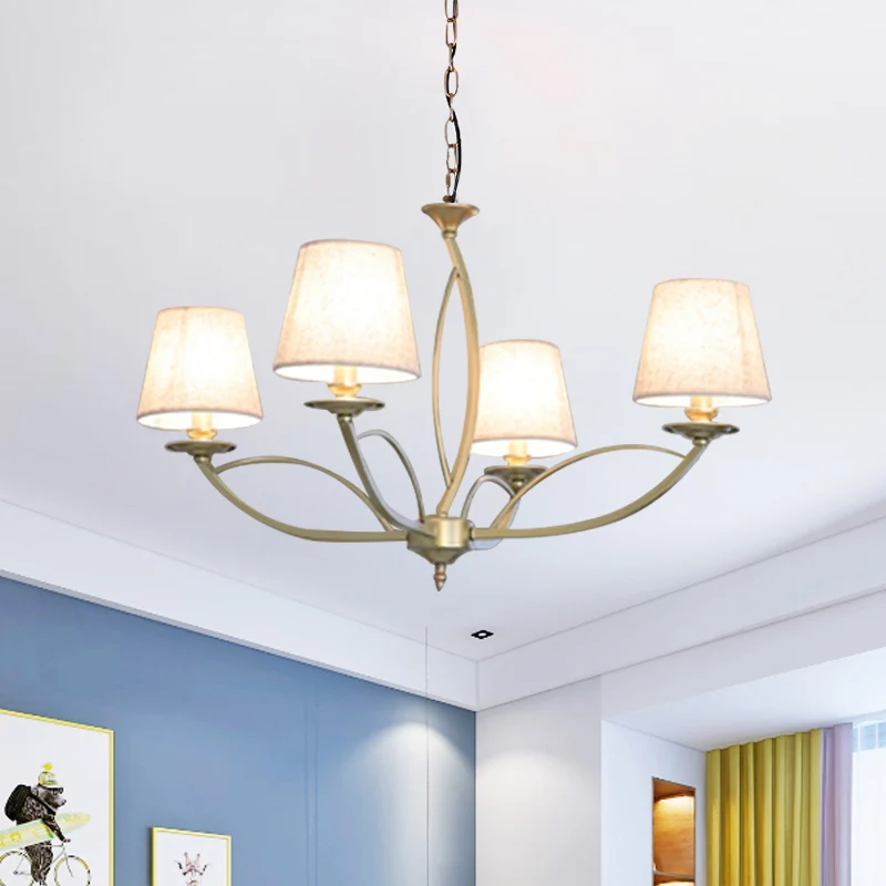 Swooping Arm Metallic Kroonluchter Verlichting Traditionele Stijl 4/6/8 Hoofden Gastenkamer Hanglamp wit/groen Clearhalo