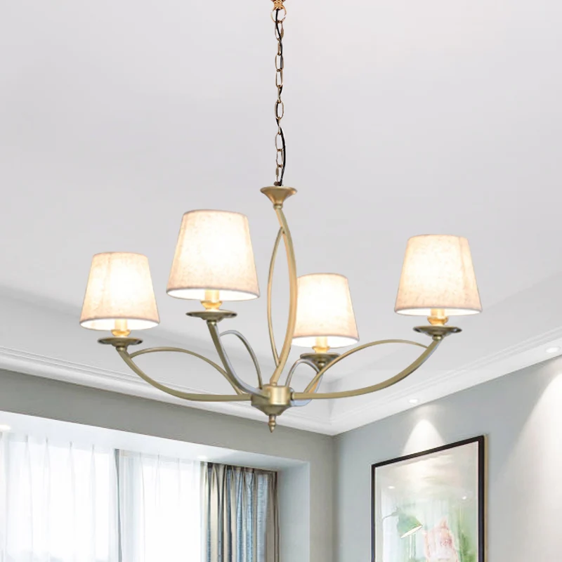 Swooping Arm Metallic Kroonluchter Verlichting Traditionele Stijl 4/6/8 Hoofden Gastenkamer Hanglamp wit/groen Clearhalo