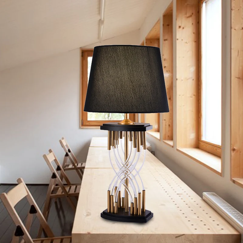 Taaklamp met 1 hoofdslaapkamer, modern zwart leesboeklicht met tonvormige stoffen kap Clearhalo