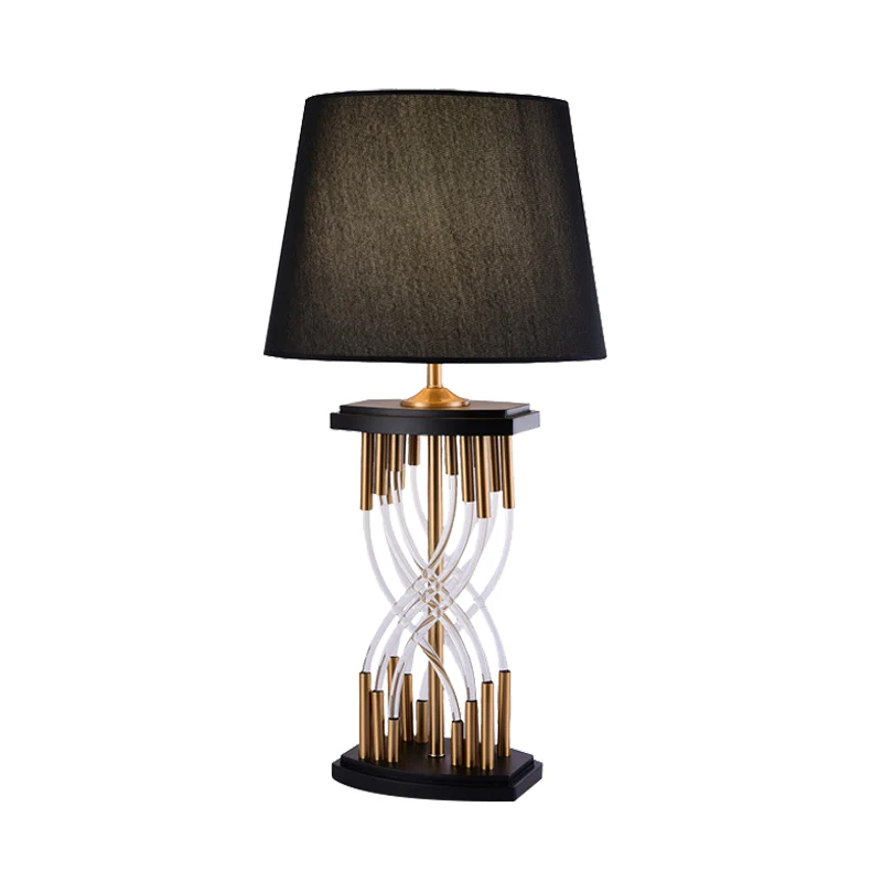 Taaklamp met 1 hoofdslaapkamer, modern zwart leesboeklicht met tonvormige stoffen kap Clearhalo