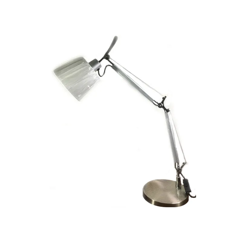Taaklamp van afgeknotte kegel, geplooide stof, modernistische bureaulamp met 1 kop en 2 scharnierende zwenkarm Clearhalo