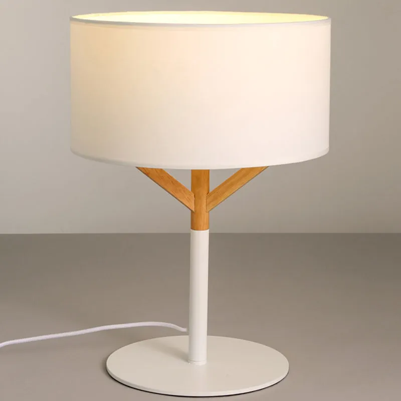 Tafellamp met rechte zijkant, modernistische stof, 1 lamp, leesboeklamp wit Clearhalo