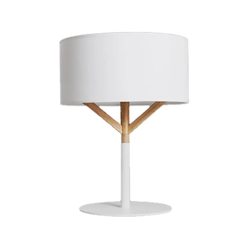 Tafellamp met rechte zijkant, modernistische stof, 1 lamp, leesboeklamp wit Clearhalo