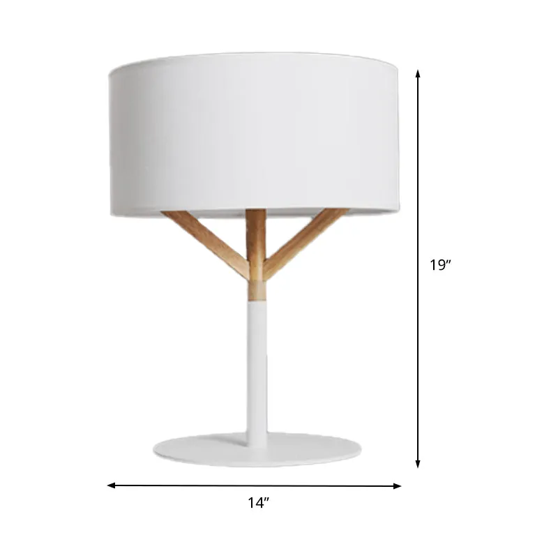 Tafellamp met rechte zijkant, modernistische stof, 1 lamp, leesboeklamp wit Clearhalo