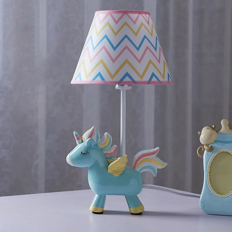 Tafellamp voor dierenslaapkamer, hars, 1 lamp, creatief nachtkastje met taps toelopende stoffen kap Clearhalo