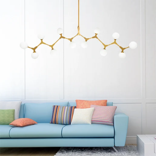 Tak-hanglamp Moderne Scandinavische stijl Opaalglas 5/6/7-lichts Gouden kroonluchterlicht Clearhalo