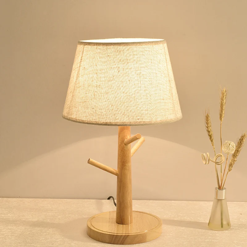 Taps toelopende bureaulamp Moderne stoffen LED-leesboeklamp wit met takvoet Clearhalo