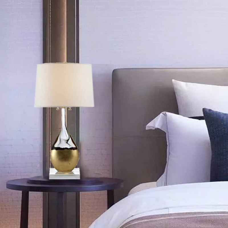 Taps toelopende drumtaakverlichting Modernisme Stof 1 hoofdleesboeklicht goud voor slaapkamer Clearhalo