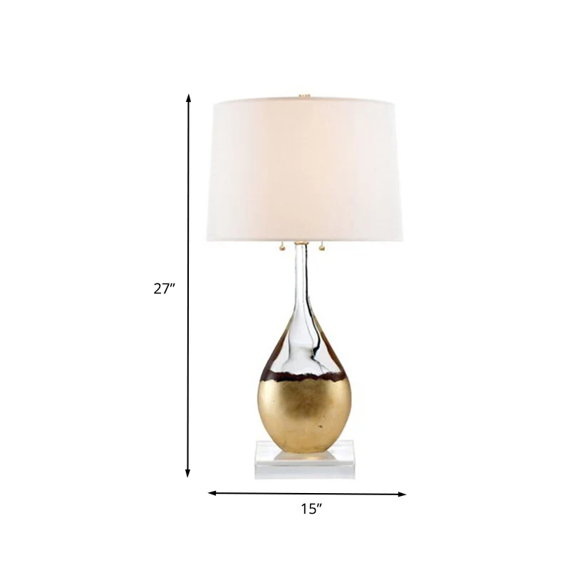 Taps toelopende drumtaakverlichting Modernisme Stof 1 hoofdleesboeklicht goud voor slaapkamer Clearhalo