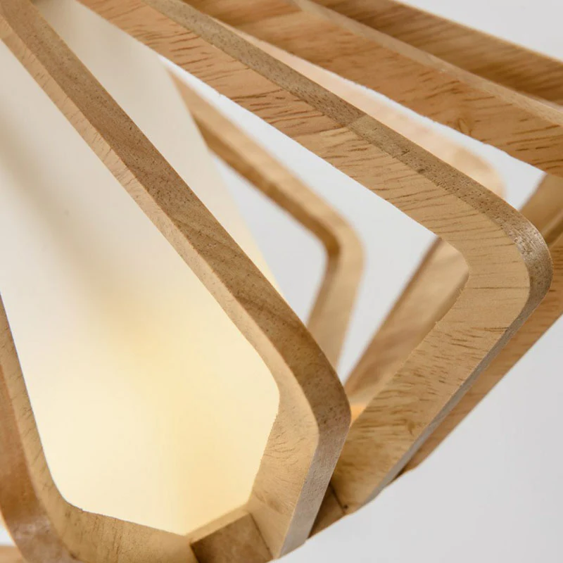 Taps toelopende hanglamp, modern hout, gang-ophanglamp met één lamp Clearhalo