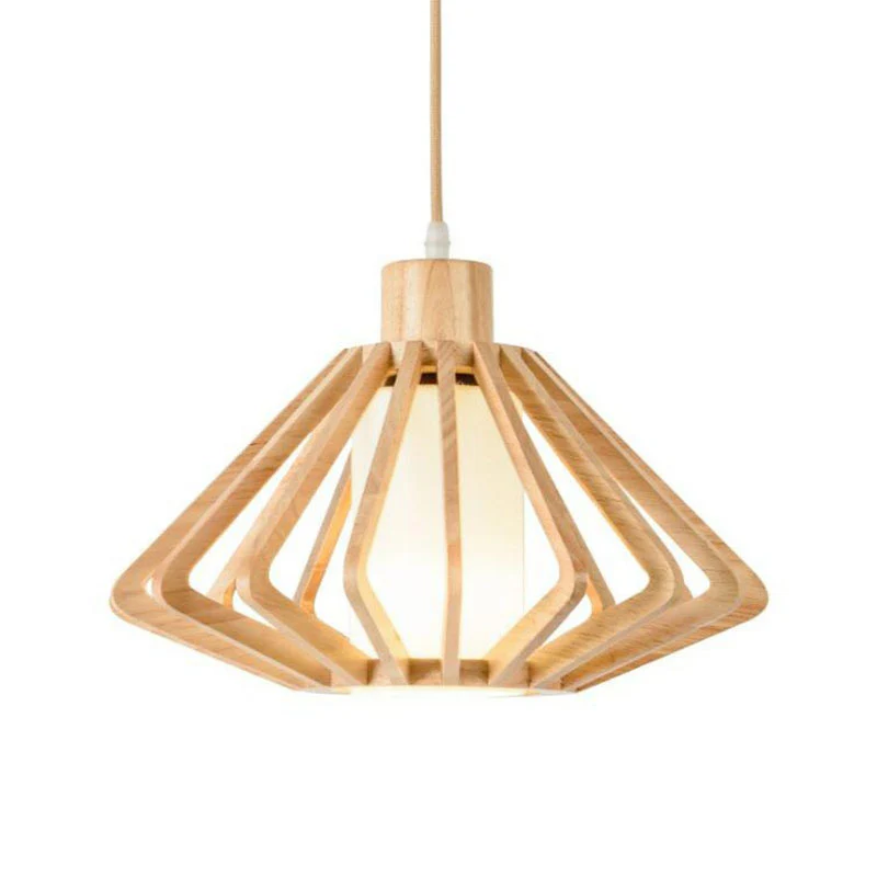 Taps toelopende hanglamp, modern hout, gang-ophanglamp met één lamp Clearhalo
