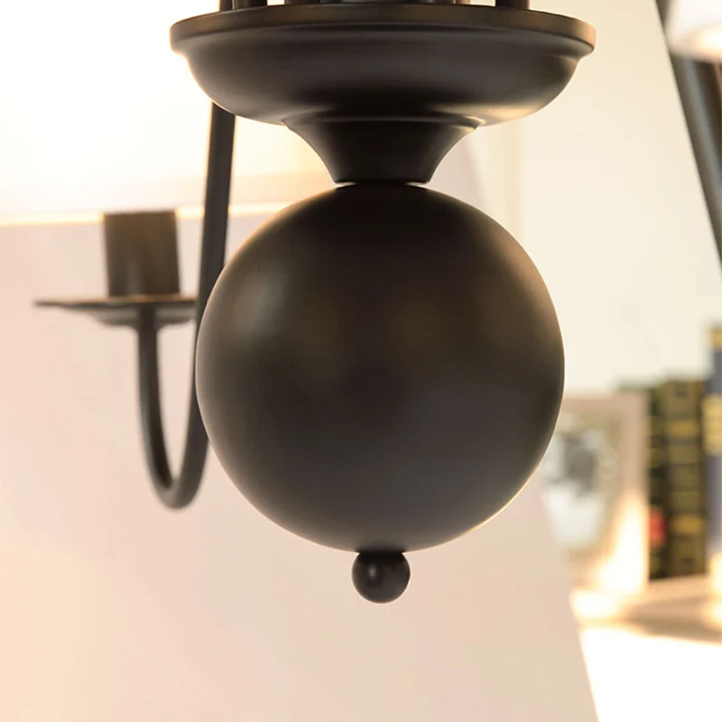 Taps toelopende schaduw woonkamer kroonluchter verlichting klassieke stijl stof zwarte hanglamp Clearhalo
