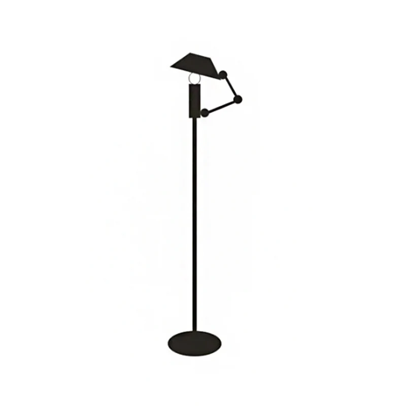 Taps toelopende staande verlichting Nordic metallic enkele kop zwarte leesvloerlamp met verstelbare arm Clearhalo