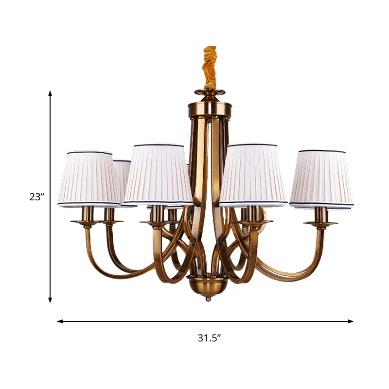 Taps toelopende stoffen kroonluchter licht rustiek 6/8 licht eetkamer plafondlamp goud Clearhalo