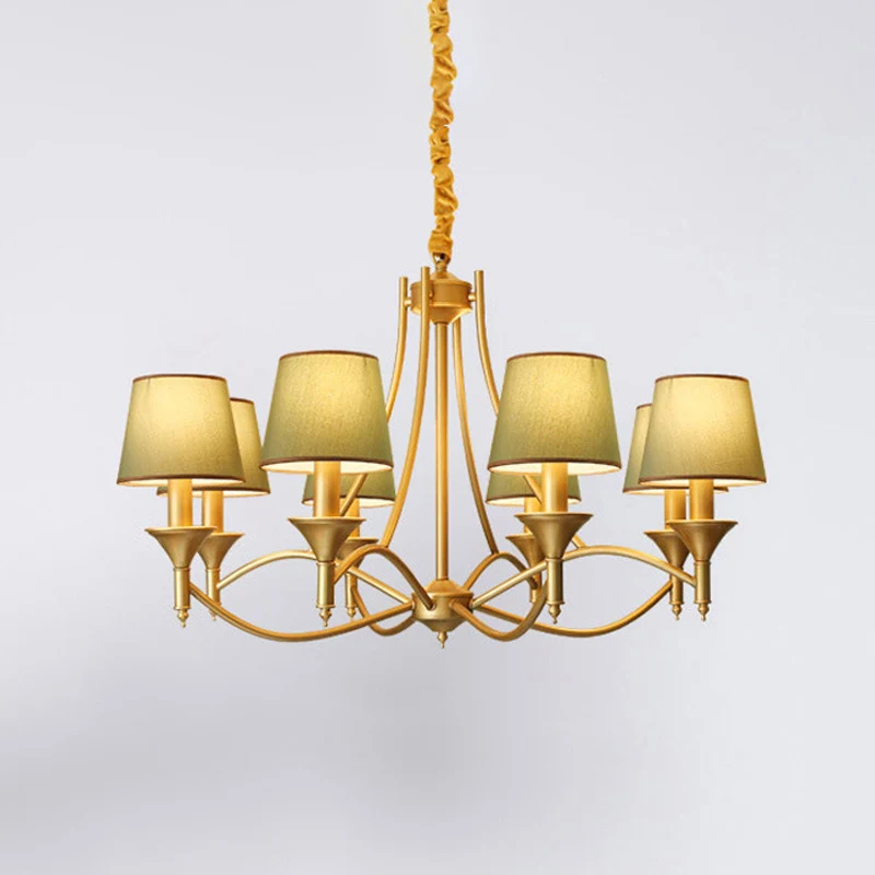 Taps toelopende trommelvorm stoffen plafondverlichting moderne groene hanglamp voor woonkamer Clearhalo