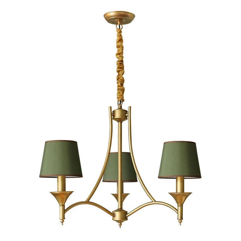 Taps toelopende trommelvorm stoffen plafondverlichting moderne groene hanglamp voor woonkamer Clearhalo