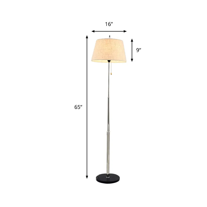 Taps toelopende vloerstaande lamp modernisme stof 1 licht leesbare vloerlamp beige met voet Clearhalo