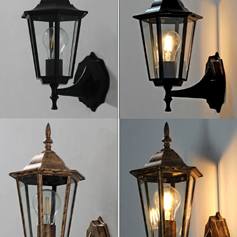 Taps toelopende wandlamp van helder glas Traditionele enkele buitenwandlamp Clearhalo