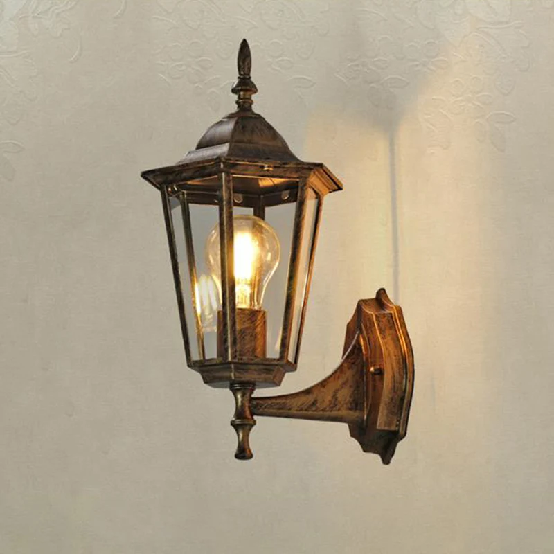 Taps toelopende wandlamp van helder glas Traditionele enkele buitenwandlamp Clearhalo