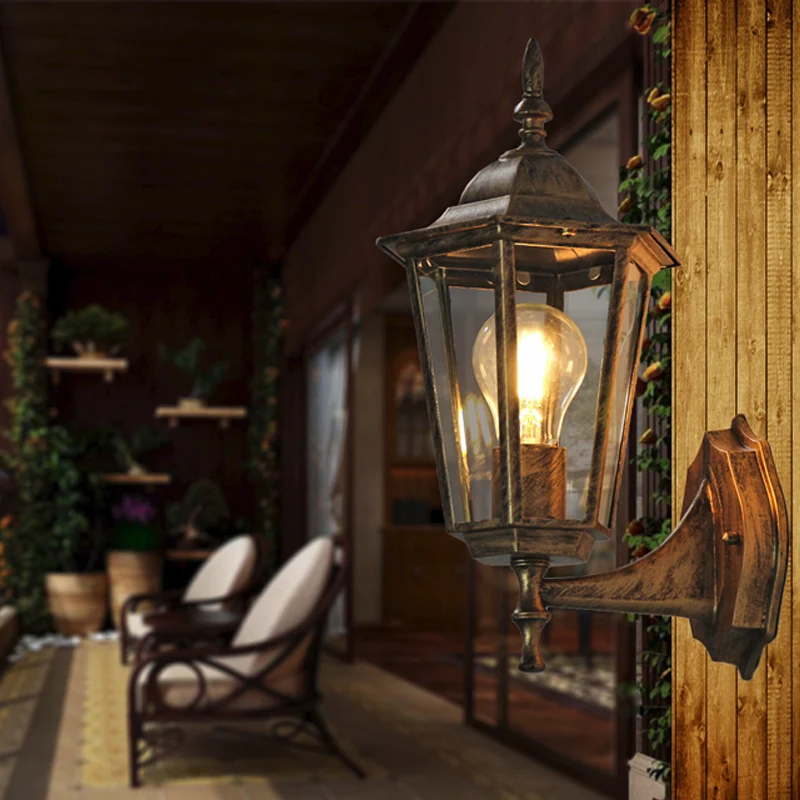 Taps toelopende wandlamp van helder glas Traditionele enkele buitenwandlamp Clearhalo