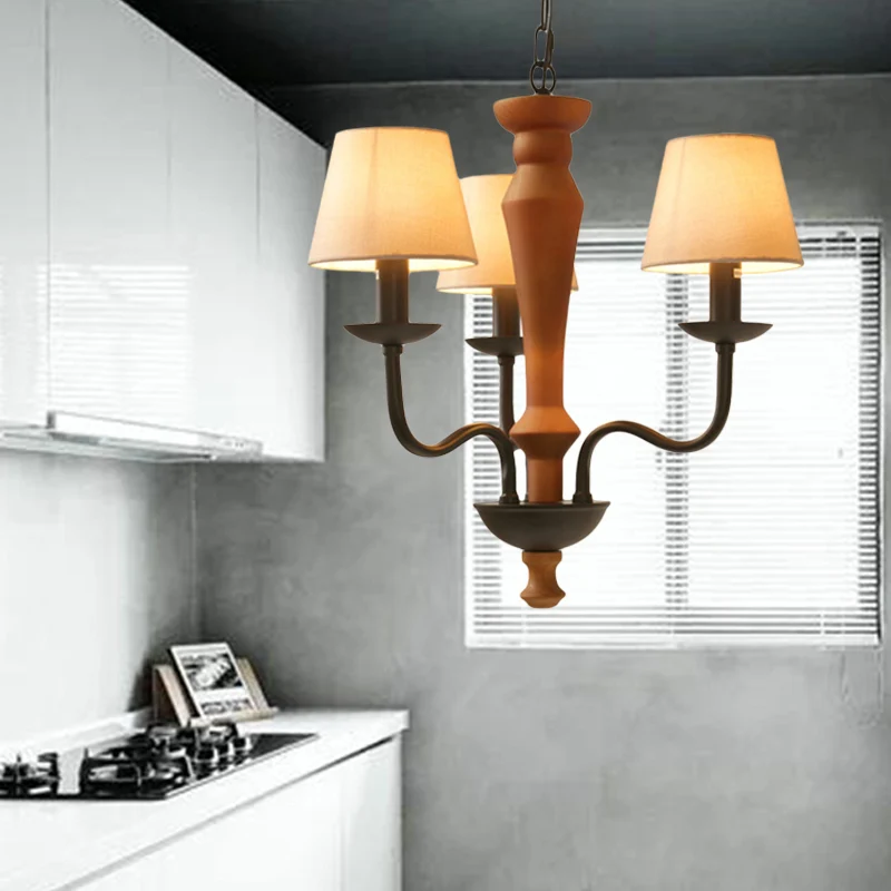 Taps toelopende woonkamer hangende kroonluchter Vintage stof 3/8 lichten groen/beige plafond hanglamp Clearhalo