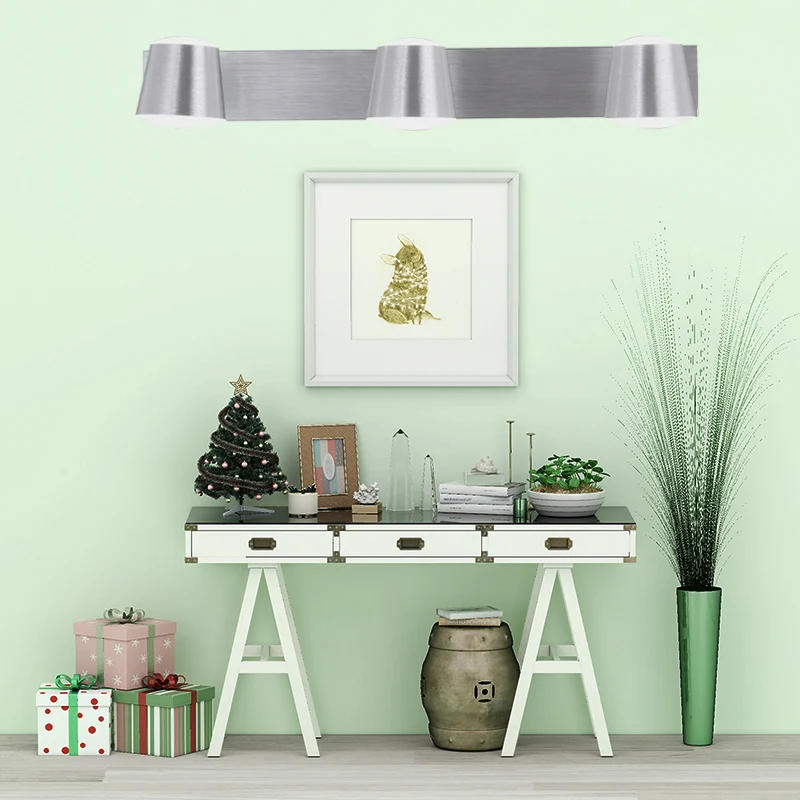 Taps toelopende woonkamer ijdelheid blaker eenvoudige stijl metaal 1/2/3 hoofden zilveren wandlamp warm / wit licht Clearhalo