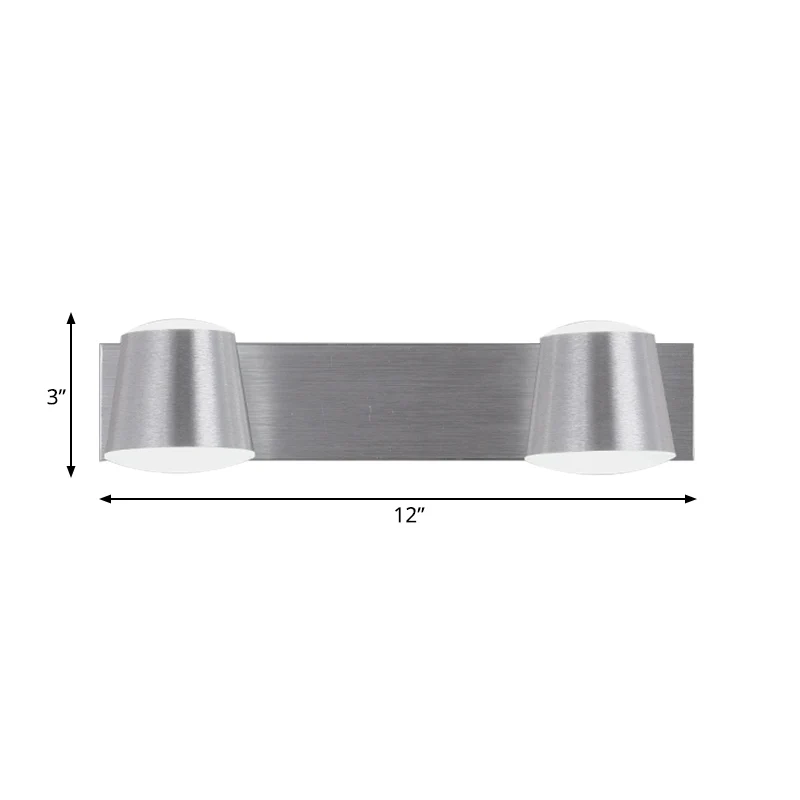 Taps toelopende woonkamer ijdelheid blaker eenvoudige stijl metaal 1/2/3 hoofden zilveren wandlamp warm / wit licht Clearhalo