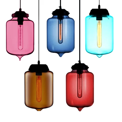 Teardrop hanglamp moderne stijl glas 1-lichts rood/bruin/blauw hanglamp Clearhalo