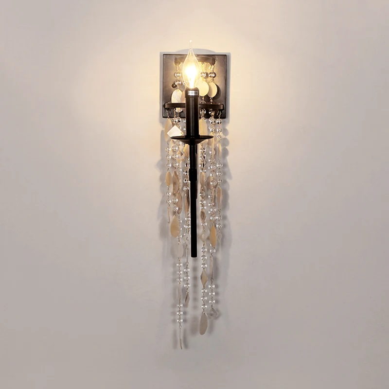 Torch Slaapkamer Wandlamp Klassiek Metaal 1 Lichtbruin/Gouden Blakerlamp met/zonder Kap Clearhalo
