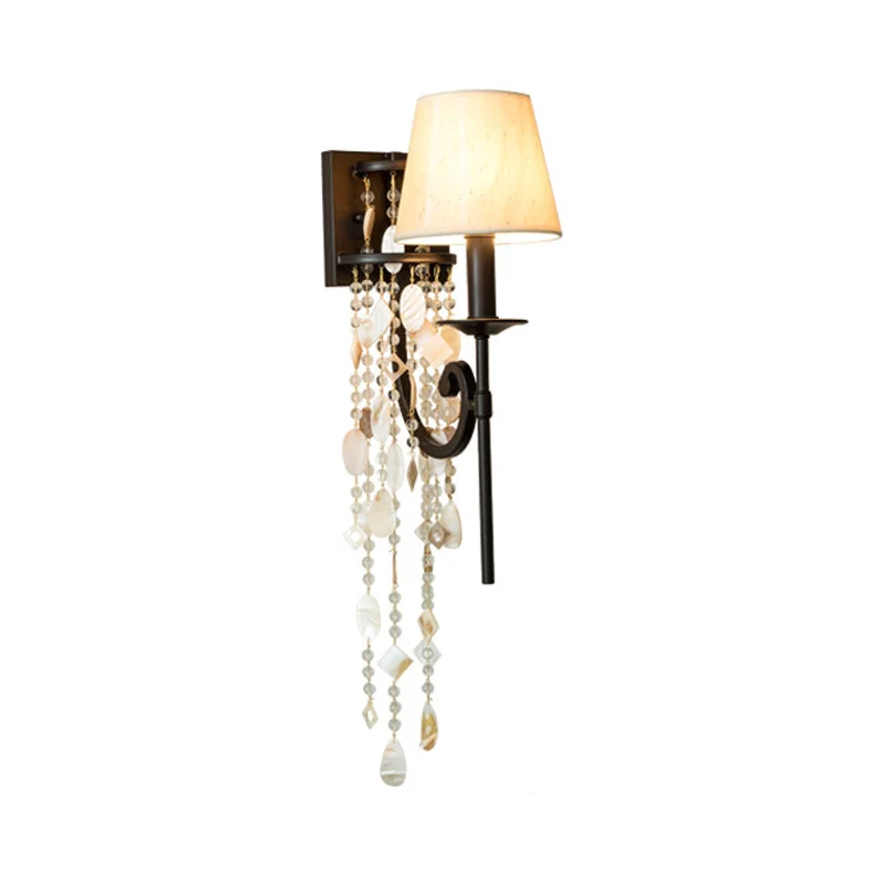 Torch Slaapkamer Wandlamp Klassiek Metaal 1 Lichtbruin/Gouden Blakerlamp met/zonder Kap Clearhalo